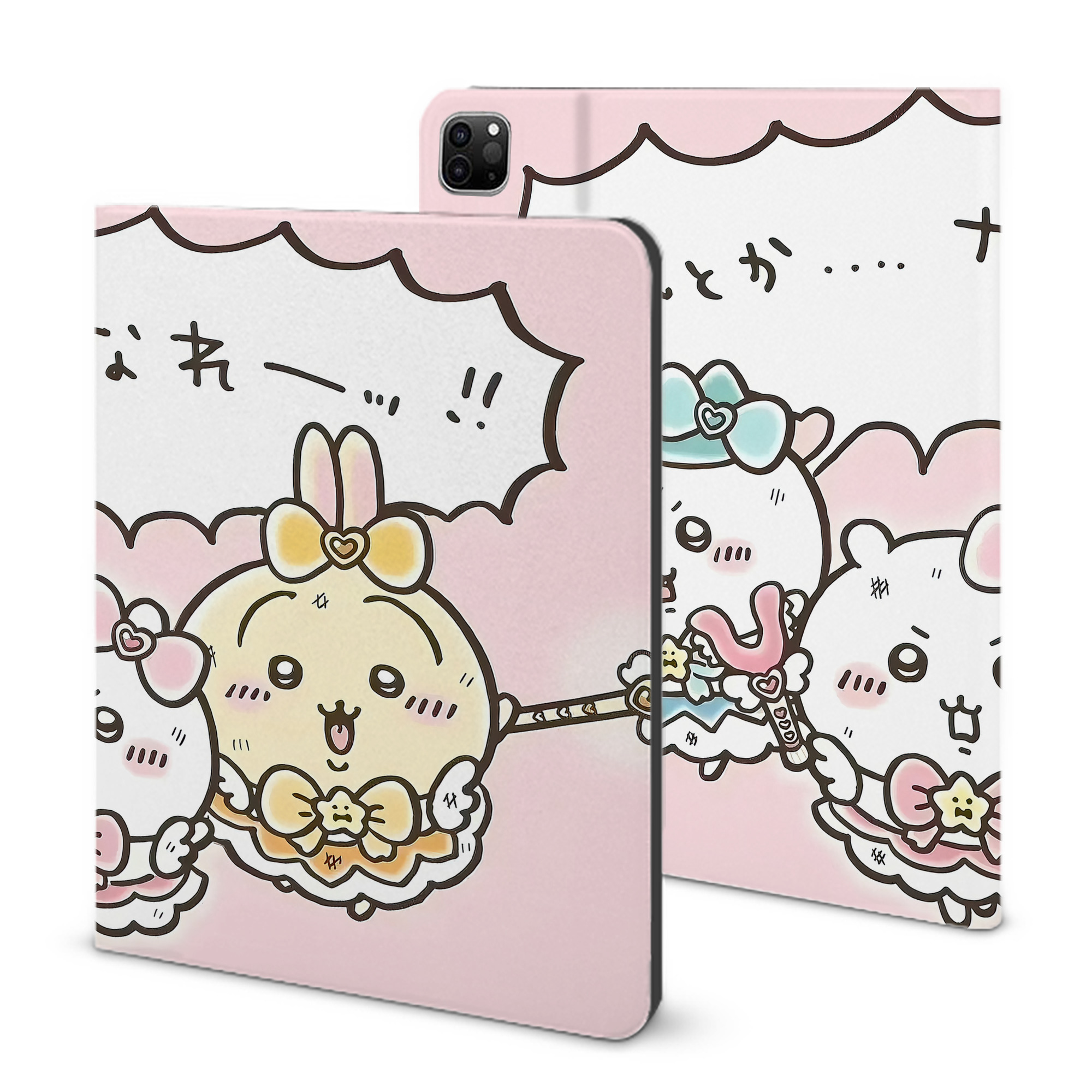 （画像用） ちいかわ Chii-kawa IPad ケース ブック型 PUレザー TPU 耐衝撃 軽量 薄型 ペン収納なし 全面保護 IPad 各モデル対応